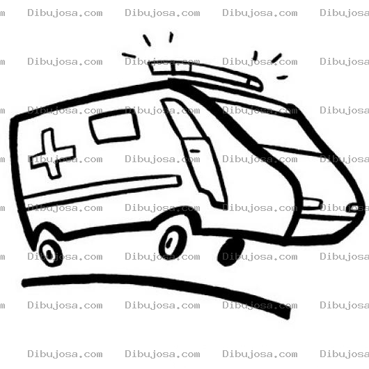 Dibujo para colorear Dibujo De Ambulancia De Prisa Para Pintar Y Colorear