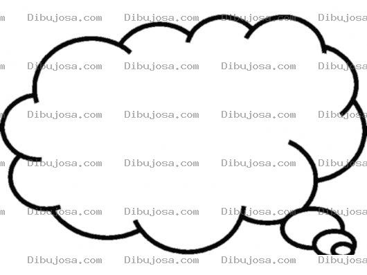 Dibujo para colorear Dibujo De Nube De Pensamiento Para Pintar Y Colorear