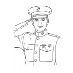 Dibujo para colorear Dibujo De Saludo Militar Para Pintar Y Colorear