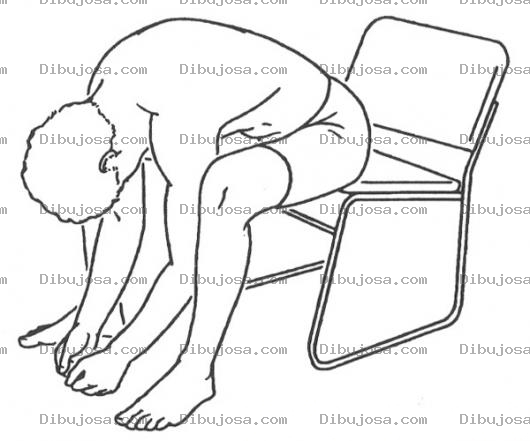 Dibujo para colorear Dibujo De Hombre Cansado Sentado En Una Silla Usando Solo Calzoncillo Para Pintar Y Colorear
