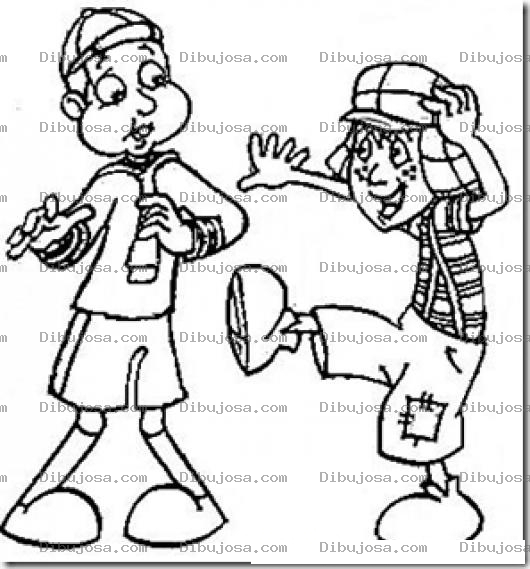 Dibujo para colorear Dibujo De Kiko Con El Chavo Del Ocho Para Pintar Y Colorear