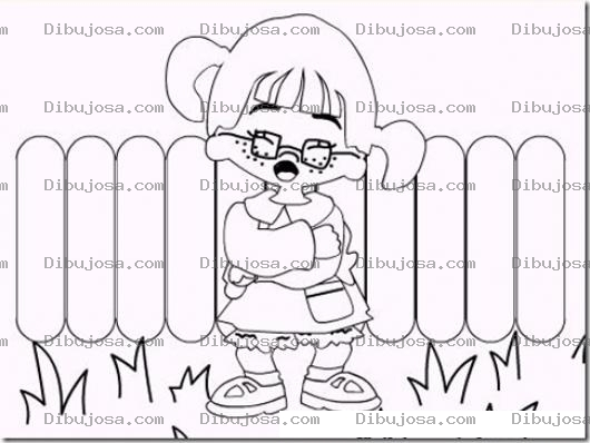 Dibujo para colorear Dibujo De La Chilindrina Del Chavo Del 8 Llorando En Un Patio Para Pintar Y Colorear