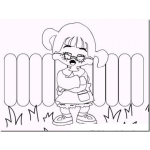Dibujo para colorear Dibujo De La Chilindrina Del Chavo Del 8 Llorando En Un Patio Para Pintar Y Colorear