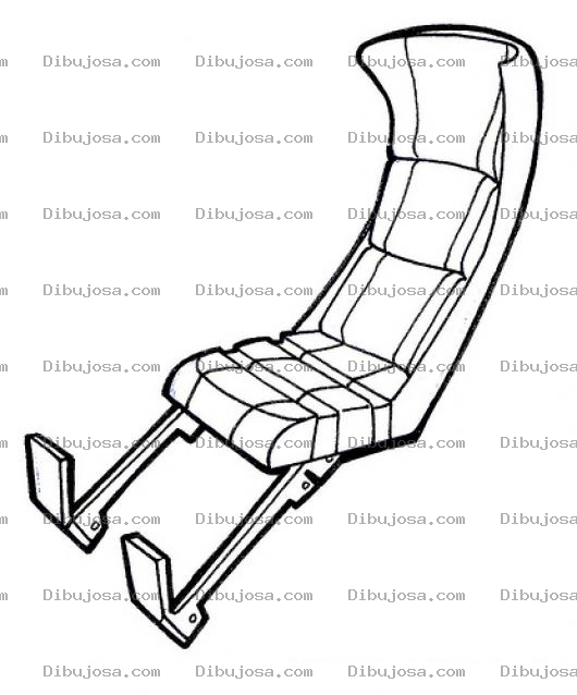 Dibujo para colorear Dibujo De Asiento De Avion De Cuero Con Apoya Pies Para Pintar Y Colorear