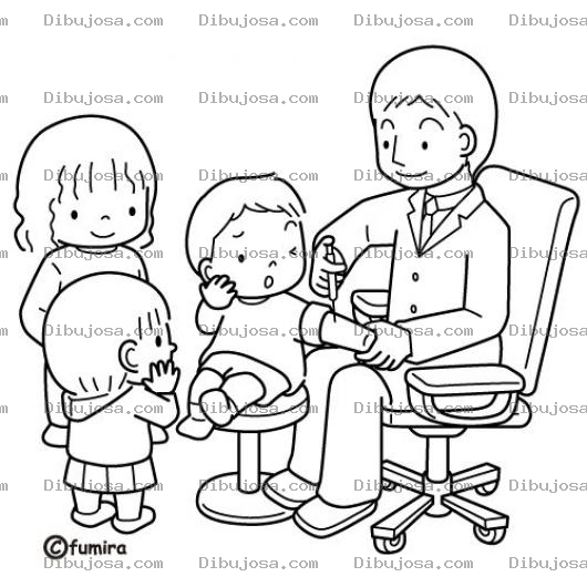 Dibujo para colorear Jornada De Vacunacion Dibujo De Medico Inyectando A Un Nino Frente A Sus Hermanitos Para Pintar Y Colorear Inyeccion De Vacunas
