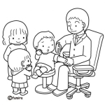 Dibujo para colorear Jornada De Vacunacion Dibujo De Medico Inyectando A Un Nino Frente A Sus Hermanitos Para Pintar Y Colorear Inyeccion De Vacunas