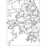 Dibujo para colorear Bambi y los conejitos