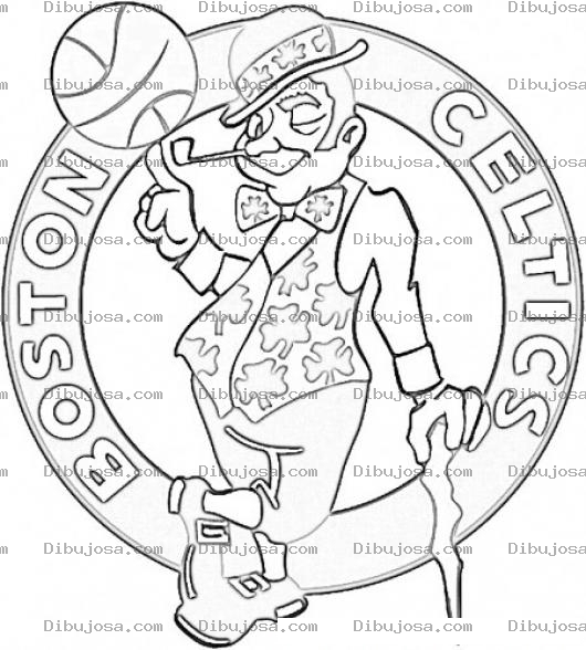 Dibujo para colorear Logo De Los Celtics De Boston De La Nba Para Pintar Y Colorear