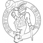Dibujo para colorear Logo De Los Celtics De Boston De La Nba Para Pintar Y Colorear