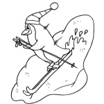 Dibujo para colorear Dibujo De Pinguino Esquiando Para Pintar Y Colorear