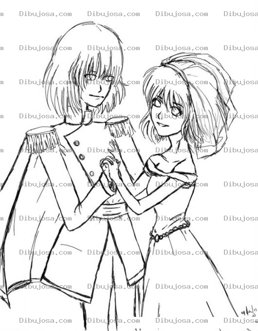 Dibujo para colorear Dibujo De Principe Y Princesa Para Bailando Para Pintar Y Colorear