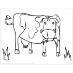 Dibujo para colorear Dibujo De Vaca Comiendo Pasto Para Pintar Y Colorear