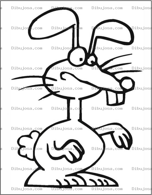 Dibujo para colorear Dibujo De Conejo Dientudo Para Pintar Y Colorear