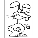 Dibujo para colorear Dibujo De Conejo Dientudo Para Pintar Y Colorear