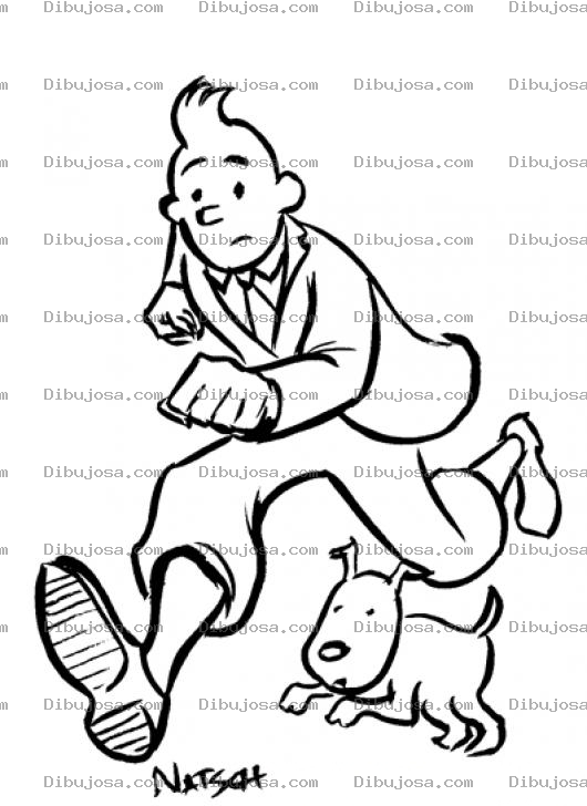 Dibujo para colorear Dibujo De Tintin Para Pintar Y Colorear