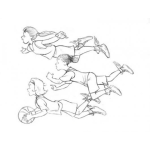Dibujo para colorear Dibujo De Chicas Voladoras Basquetbolistas Para Pintar Y Colorear