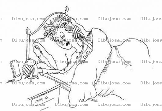 Dibujo para colorear Dibujo De Mujer Apagando El Reloj Despertador Para Pintar Y Colorear