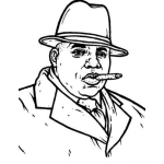 Dibujo para colorear Dibujo De Detective Fumando Un Puro Para Pintar Y Colorear