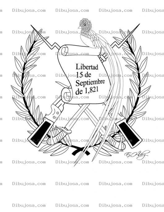 Dibujo para colorear Colorear Escudo Nacional de Guatemala