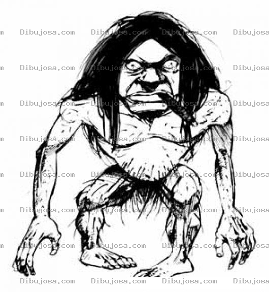 Dibujo para colorear Dbijo De Hombre Cavernicola Fumando Para Pintar Y Colorear