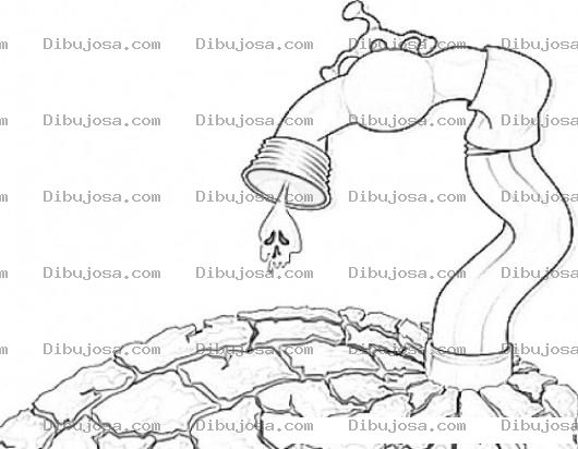 Dibujo para colorear Dibujo De Sequia Y Suelo Erosionado Para Pintar Y Colorear Escasez De Agua Falta De Agua Y Sequilla