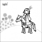 Dibujo para colorear Dibujo De Indito A Caballo Para Pintar Y Colorear