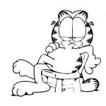 Dibujo para colorear Dibujo De Garfield Cool Sentado En Una Silla Relajado Y De Pierna Cruzada Para Pintar Y Colorear