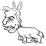 Dibujo para colorear Hombreburro Dibujo De Hombre Burro Para Pintar Y Colorear Burro Con Cara De Hombre