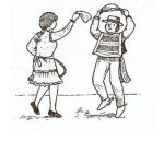 Dibujo para colorear Baile Del Dia De La Independencia De Chile Para Pintar Y Colorear El Famoso Baile De Cueca Chileno