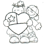 Dibujo para colorear Ninos Chilenos Para Pintar Y Colorear Chiquillos Abrazando Un Corazon Con La Bandera De Chile
