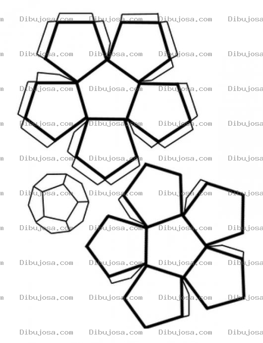 Dibujo para colorear Figura Recortable De Un Dodecaedro Para Hacer Una Pelota De Futbol De 12 Lados Para Recortar Pintar Y Colorear