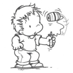 Dibujo para colorear Dibujo De Nino Jugando Capirucho Para Pintar Y Colorear