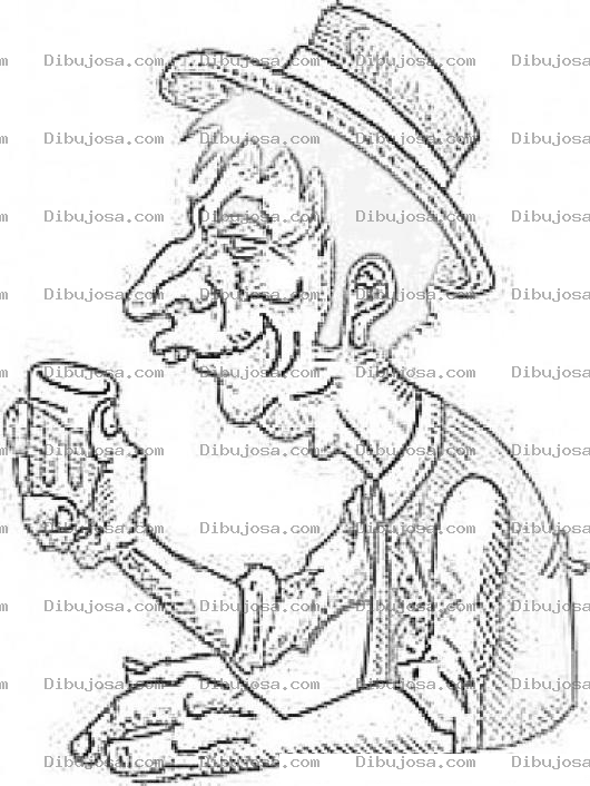 Dibujo para colorear Dibujo De Chileno Tomando Pisco Para Pintar Y Colorear