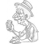 Dibujo para colorear Dibujo De Chileno Tomando Pisco Para Pintar Y Colorear