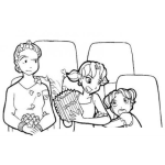 Dibujo para colorear Dibujo De Ninas Peleando En El Cine Para Pintar Y Colorear