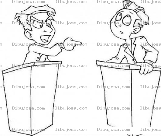 Dibujo para colorear Dibujo De Debate De Politicos Para Pintar Y Colorear