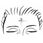Dibujo para colorear Dibujo De Cruz De Ceniza En La Frente Para Pintar Y Colorear El Dia Miercoles De Ceniza