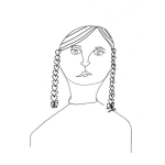 Dibujo para colorear Mujer Con Dos Trenzas Para Pintar Y Colorear