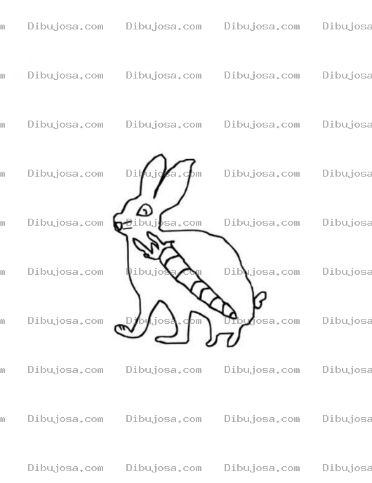 Dibujo para colorear Dibujo De Conejo Con Una Zanahoria En El Estomago Para Pintar Y Colorear Rayos X De Un Conejito