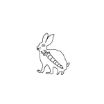 Dibujo para colorear Dibujo De Conejo Con Una Zanahoria En El Estomago Para Pintar Y Colorear Rayos X De Un Conejito
