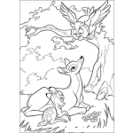 Dibujo para colorear Bambi y el buho