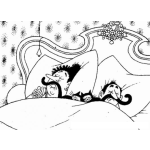 Dibujo para colorear Dibujo De Esposo Con Bigote Y Esposa Con Bigote Durmiendo Juntos Para Pintar Y Colorear Bigotuda Y Bigotudo