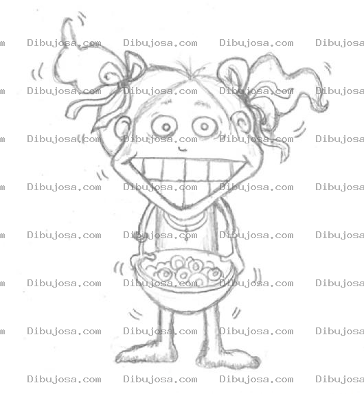 Dibujo para colorear Dibujo De Nina Con Plato De Cereal De Fruit Loops De Kelleogs Para Pintar Y Colorear Chiquilla Con Su Desayuno