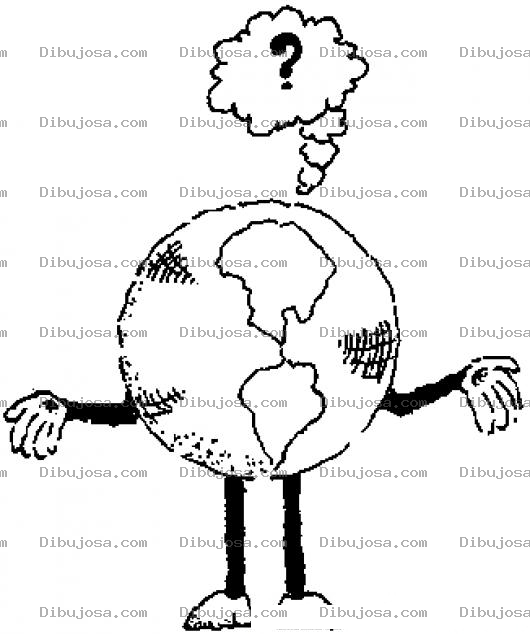 Dibujo para colorear El Mundo Esta Confundido Dibujo Del Planeta Tierra Dudando Acerca De Su Futuro Para Pintar Y Colorear Mundo Dudoso