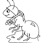 Dibujo para colorear Hormiga Obrera Dibujo De Hormiguita Trabajadora Para Pintar Y Colorear