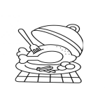 Dibujo para colorear Dibujo De Un Plato Con Un Pollo Entero Para Pintar Y Colorear Pollo Rostizado Enterito
