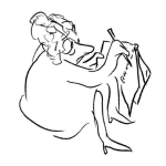 Dibujo para colorear Dibujo De Mujer Sentada Tomando Notas Para Pintar Y Colorear Abuelita Con Su Diario