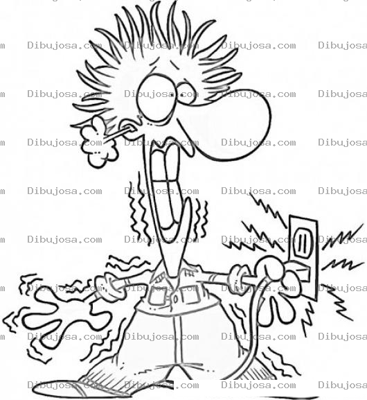 Dibujo para colorear Electrocutado Dibujo De Hombre Electrocutado Por La Correinte Electrica Para Pintar Y Colorear Shock Electrico