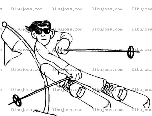 Dibujo para colorear Dibujo De Esquiador De Nieve Para Pintar Y Colorear