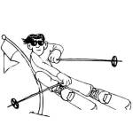 Dibujo para colorear Dibujo De Esquiador De Nieve Para Pintar Y Colorear